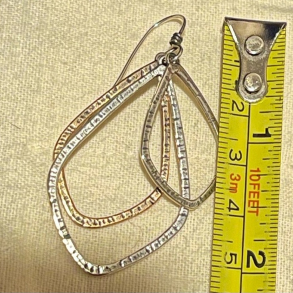 James Avery Hammered Multi-Loop Silver Dangle Ear… - image 8